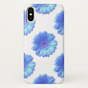 Capa Para iPhone X Margarida azul-gerbera