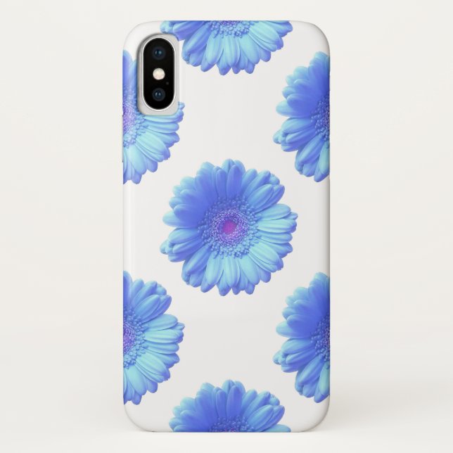 Capa Para iPhone, Case-Mate Margarida azul-gerbera (Verso)