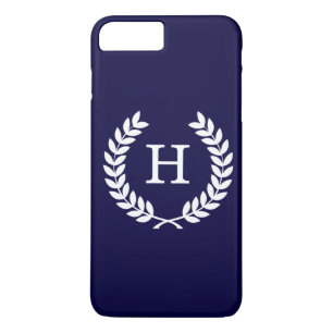 Capa Para iPhone Da Case-Mate Marinho Azul Wheat Laurel Wreath Monograma Inicial