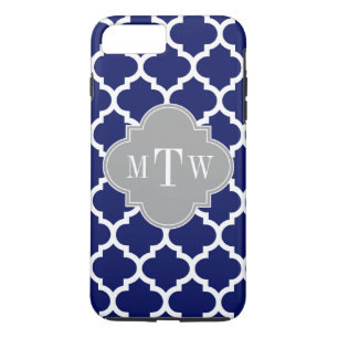 Capa Para iPhone Da Case-Mate Marinho Azul Whroc Marroquino #5 Cinza 3 Monograma