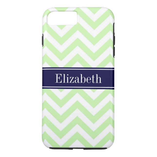 Capa Para iPhone, Case-Mate Marinho Celeron Green LG Chevron Blue Name Monogra (Verso)