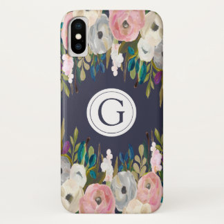 Capa Para iPhone Da Case-Mate Marinho Floral Iphone X Personalizado Caso Inicial