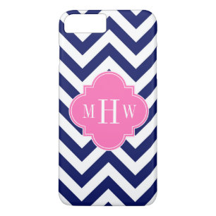 Capa Para iPhone Da Case-Mate Marinho Lg Chevron Rosa Quente #2 Quatrefoil 3 Mon