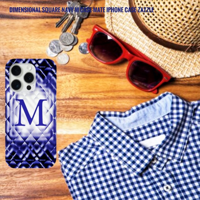 Capa Para iPhone, Case-Mate Marinho Quadrado Dimensional-M (Criador carregado)