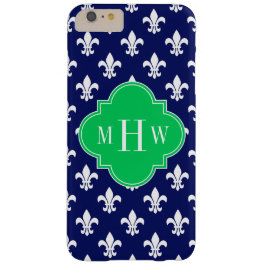 Capa Para iPhone Da Case-Mate Marinho Wherur de Lis Emerald 3 Monograma Inicial