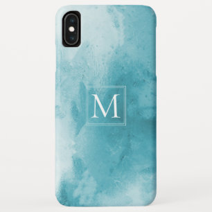 Capa Para iPhone Da Case-Mate Mármaco de Aquarela Teal Turquoise   Monograma