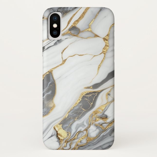 Capa Para iPhone, Case-Mate Mármore Branco E Dourado Elegante (Verso)