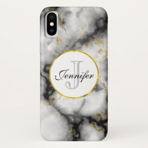 Capa Para iPhone Da Case-Mate Mármore cinzento branco moderno com monograma