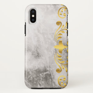 Capa Para iPhone Da Case-Mate mármore com padrão floral dourado