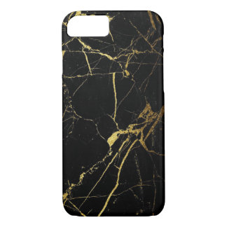 Capa iPhone 8/ 7 Mármore preto & Dourado