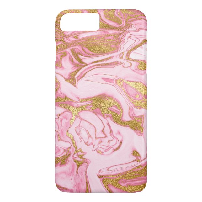 Capa Para iPhone, Case-Mate Mármore rosa, Dourado e branco moderno elegante (Verso)