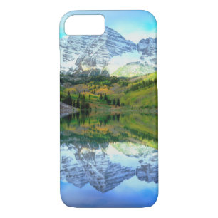 Capa iPhone 8/ 7 Maroon Bells refletindo no Lago Maroon