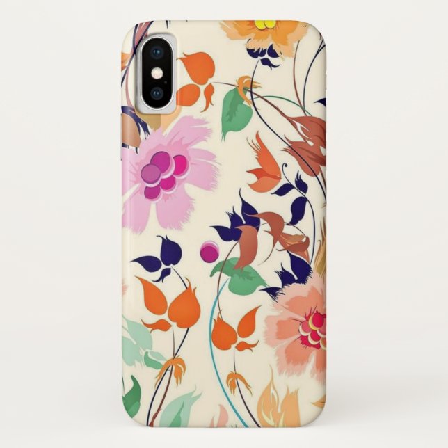Capa Para iPhone, Case-Mate Máscara Floral Laranja (Verso)