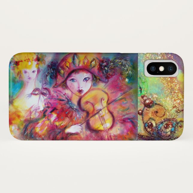 CAPA PARA iPhone, Case-Mate  MASCARADA VENETIANO / HARLEQUINA E COLUNA (Verso (Horizontal))