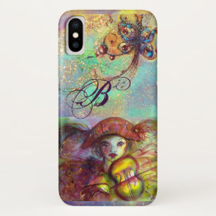 CAPA PARA iPhone X MASCARADA VENETIANO/MONOGRAMA HARLEQUINA