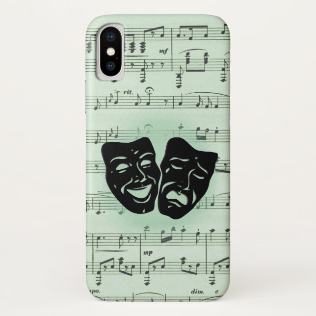 Capa Para iPhone, Case-Mate Máscaras Gregas de Música Verde e Teatro (Verso)