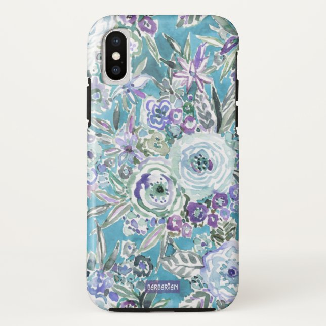 Capa Para iPhone, Case-Mate MAUI MINDSET Mystic Violet Aqua Floral (Verso)
