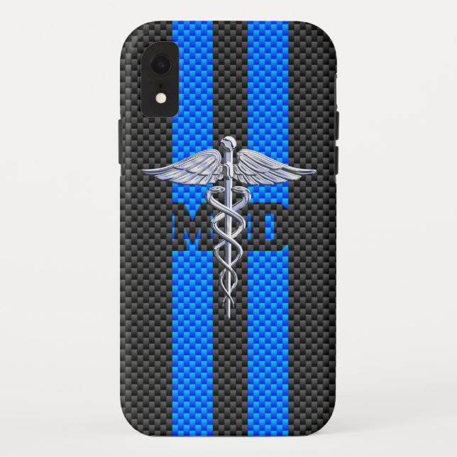 Capa Para iPhone, Case-Mate Médico Médico MD Caduceus em Stripes Vibrantes (Verso)
