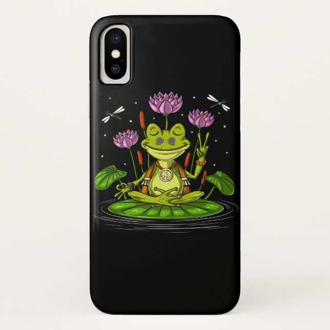 Capa Para iPhone, Case-Mate Meditação de Sapos Hippie (Verso)