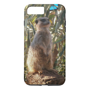 Capa iPhone 8 Plus/7 Plus Meerkat E Borboletas Azuis,