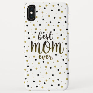 Capa Para iPhone Da Case-Mate Melhor Mãe de Todos os Tempos Confete Preto e Dour