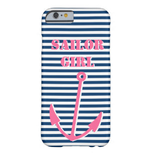 Capa Barely There Para iPhone 6 Menina cor-de-rosa do marinheiro do caso   do