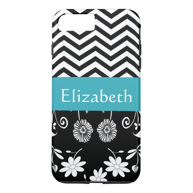 Capa Para iPhone, Case-Mate Menina Personalizada Disies & Chevron com Nome (Verso)