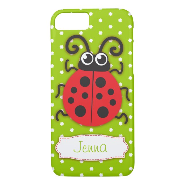 Capa Para iPhone, Case-Mate Meninas de Ladybug chamam verde vermelho (Verso)
