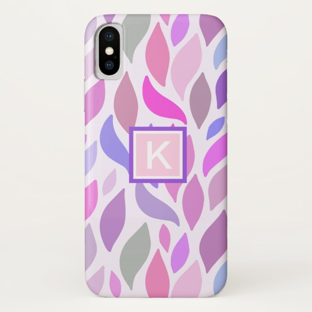 Capa Para iPhone, Case-Mate Meninas Modern Pink Geométrico Monograma (Verso)