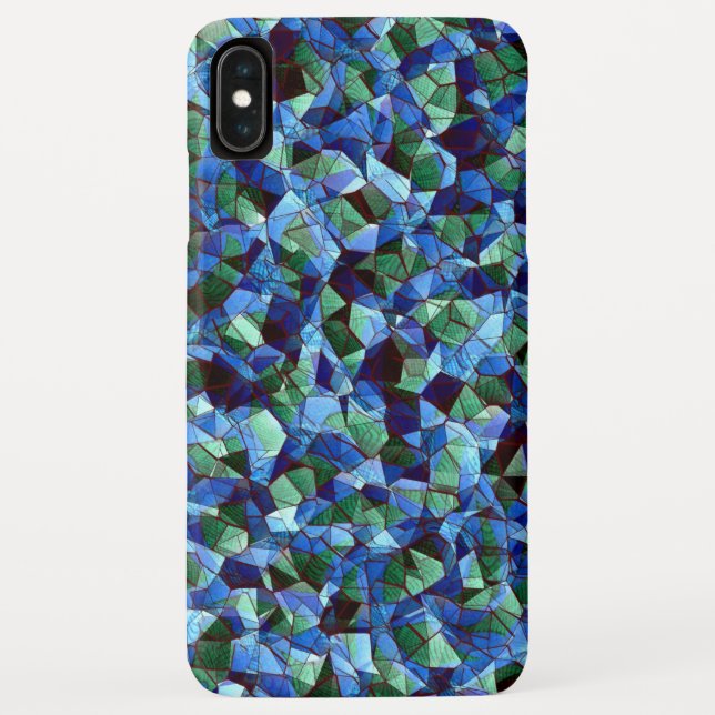 Capa Para iPhone, Case-Mate Mensagem de mosaico irregular verde e azul sobrepo (Verso)