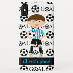 Capa Para iPhone XS Max Meta Personalizável do Rapaz de Futebol 1