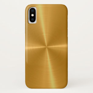 Capa Para iPhone X Metal de aço inoxidável brilhante Dourado