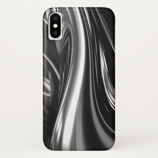 Capa Para iPhone, Case-Mate Metal Prateado Fluindo (Verso)