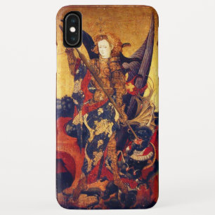 Capa Para iPhone XS Max Michael Vanquishing Devil como Cavaleiro Medieval