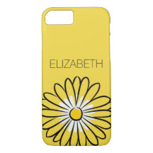 Minimalist Modern Elegant Daisy flower and text