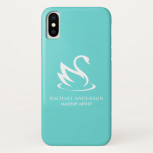 Capa Para iPhone X Minimalista de Cisne Branco no Robin do Azul