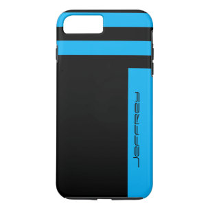 Capa Para iPhone Da Case-Mate Minimalista Nítido Azul e Preto com Nome Duro