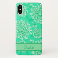 Mint Floral Monograma