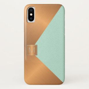Capa Para iPhone Da Case-Mate Mint Green Copper Dourado Metal Monograma