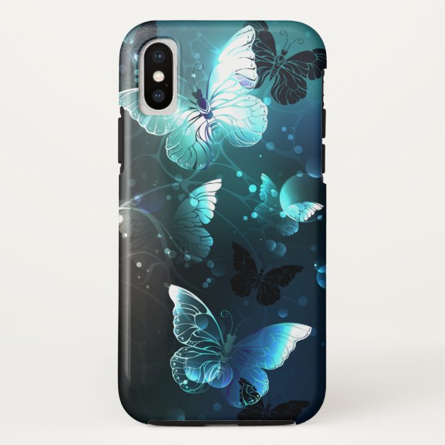 Capa Para iPhone, Case-Mate Mint Night Butterflies (Verso)