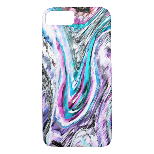 Capa Para iPhone, Case-Mate misto de gradiente e chuviscado, ciano e rosa (Verso)