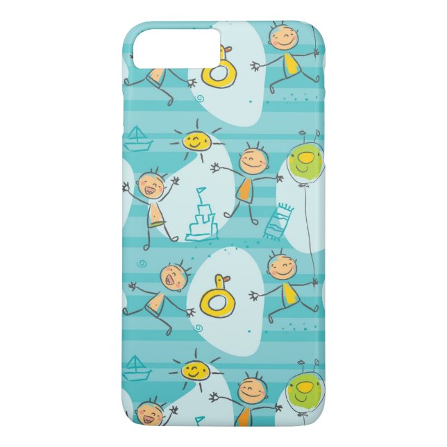 Capa Para iPhone, Case-Mate Miúdos bonitos que jogam no teste padrão da praia (Verso)