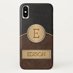 Capa Para iPhone X Modelo executivo do nome do monograma