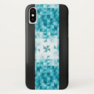 Capa Para iPhone X Modelo geométrico abstrato do fundo do azul