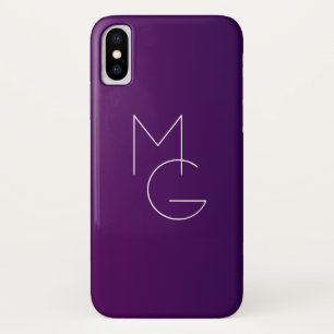 Capa Para iPhone Da Case-Mate Modern 2 Iniciais Roxo Fundo Sombreado Sutil