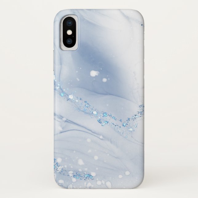 Capa Para iPhone, Case-Mate Modern Stone Dusty Blue Marble (Verso)