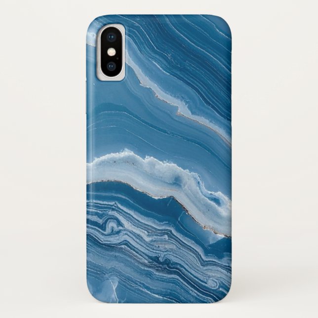 Capa Para iPhone, Case-Mate Modern Stone Dusty Blue Marble (Verso)