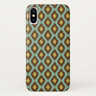 Capa Para iPhone X Modern tribal ikat azul amarelo moderno