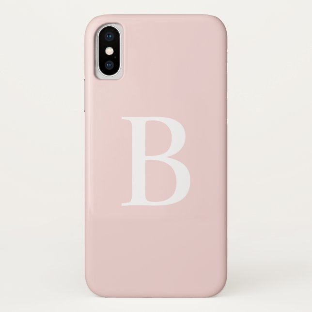 Capa Para iPhone, Case-Mate Moderno cora o monograma corajoso cor-de-rosa da (Verso)