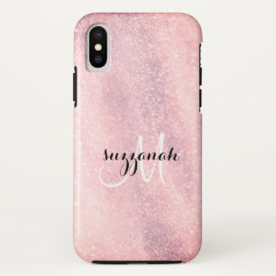 Capa Para iPhone Da Case-Mate Moderno Rosa Dourado Glamouroso Estiloso Monograma